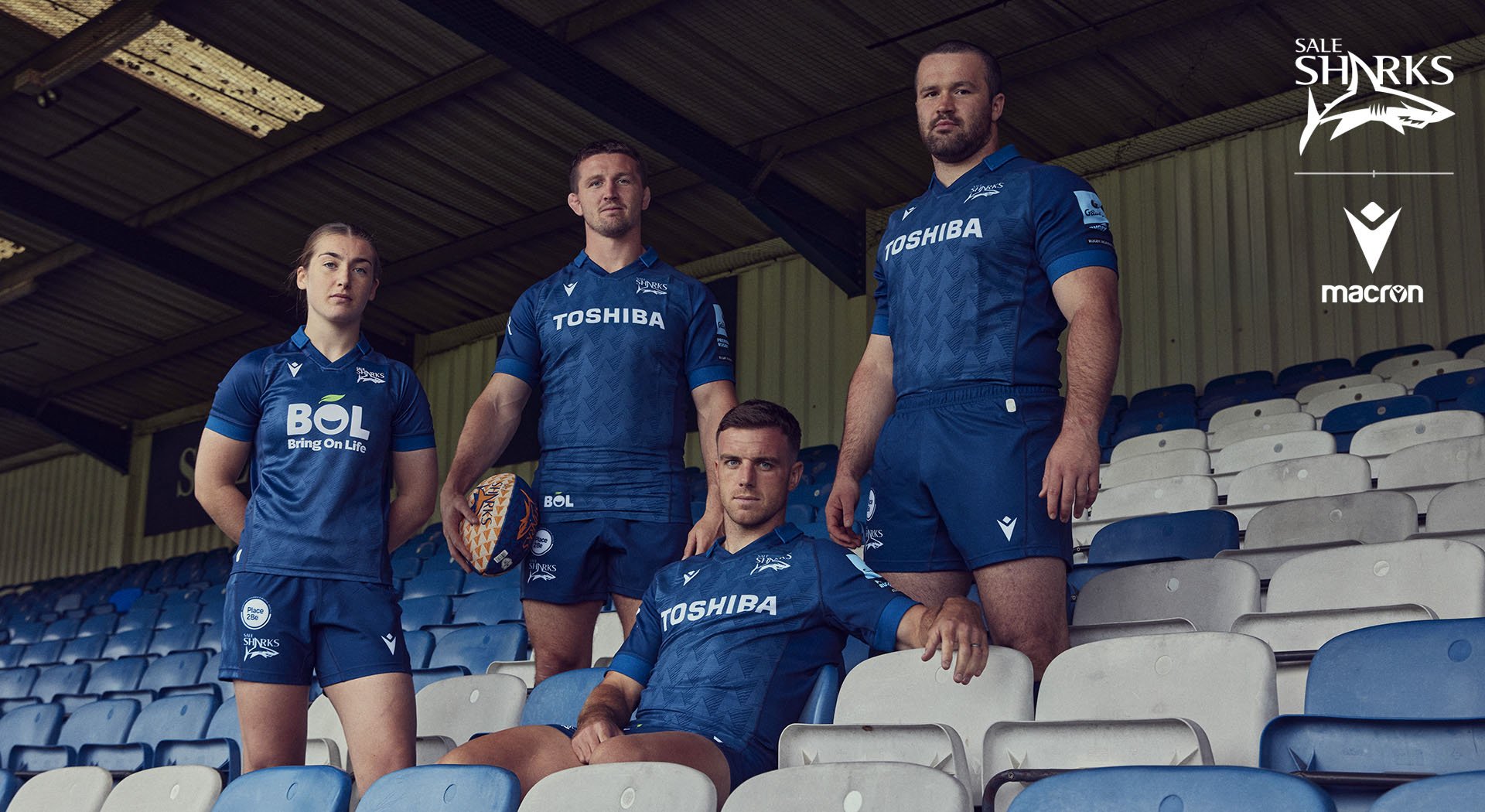 The shark fin on the new Sale Sharks Home Kits designed by Macron
